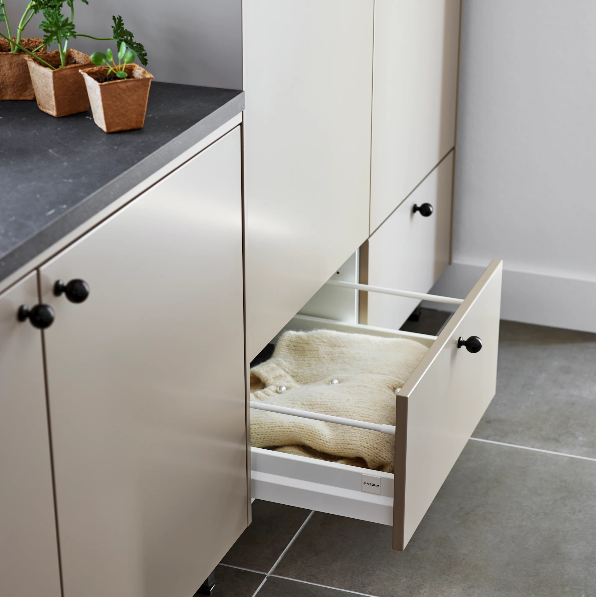 Maja sandbeige vaskerom